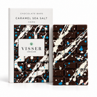 Caramel Sea Salt Dark Chocolate Bar van Visser Chocolade met verpakking
