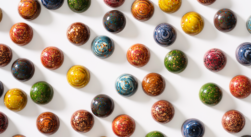 Picasso bonbons van Visser Chocolade in verschillende kleuren
